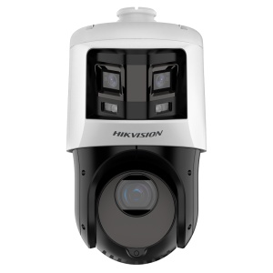 Hikvision - GAMA Pro - Caméra IP motorisée - Double Lens (6MPX + PTZ 4MPX panoramique) - Lens 4,8 ~ 120 mm | 25x | IP66 | ColorVu - PTZ IR 100M | Lumière panoramique 30m | Capture du visage
