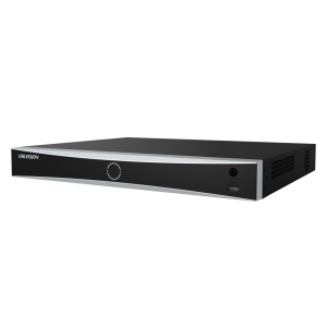 Hikvision Gama PRO - Gravador NVR 16 CH IP | 32 MP - Largura de banda 256 Mbps | Suporta 2 discos rígidos - AcuSense | Reconhecimento facial | ANPR - HDMI 8K, VGA | Alarmes | Áudio bidirecional - AcuSeek, pesquisa baseada em texto até 16CH
