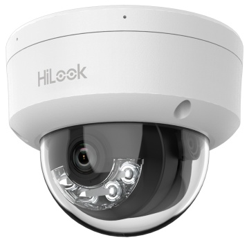 HILOOK - CAME DOME IP - Résolution 4 mégapixels (2560x1440) - Lans 2,8 mm | Microphone intégré - Lumière hybride 20 m | POE IEEE802.3AF - Détection de mouvement 2.0 (humain uniquement)