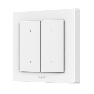 Interruptor de parede inteligente Aqara H2 - Controla 2 circuitos de iluminação independentes - Compatível com e sem neutro - Zigbee / Thread / Matter / Requer um hub - 200-240 VAC, 50/60 Hz - Compatível com Apple HomeKit / Alexa e Google