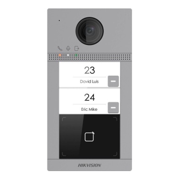 IP-WLAN-Video-Gegensprechanlage für 2 Wohnungen - Kamera 2 Mpx | Zwei-Wege-Audio - Öffnen mit MF-Karte 2 Relais - Mobile Anwendung mit oder ohne Monitor - Für den Außenbereich geeignet IP65 | IK08 – Unterputzmontage: PoE