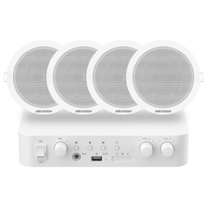 Kit de áudio - Amplificador 80 W - 4 x Altifalantes de teto - Potência (8 Ω): 6 W