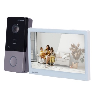 Kit de fête vidéo - Technologie IP et WiFi | Switch Poe - Plaque et moniteur | Permet 16 moniteurs supplémentaires - MF Reader | Poe - Application mobile P2P (activation de Wizard Monitor) - Assemblage de surface | IP65