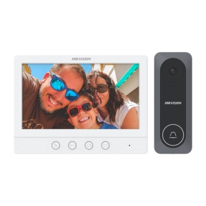 Kit de videoporteiro - Tecnologia 4 fios analógicos - Placa e monitor | Permite 2 monitores mais - Conexão por 4 fios - Instalação Plug &amp; Play - Montagem na superfície