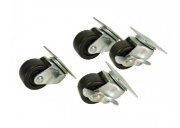 Kit para Rack 19": 4 Rodas e Parafusaria. Rodas compatíveis com racks de 18U ou maiores.