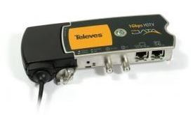 Koaxadate-Sender-/Empfängerdaten 1Gbit/s-HDTV nach Koaxial- und SPS-, 2 Ethernet-Anschlüssen und 2 "F" -Bonbonbonneen "