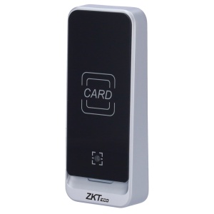 Leitor de acesso - Acesso por código QR e cartão MF - Indicador LED e acústico - Wiegand 26/34 | RS485 - Compatível com controladoras ZKTeco - Apto para exterior IP65