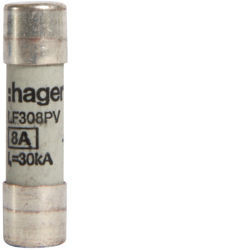 LF308PV - Photovoltaic fuse 10x38 1000V DC 8a Hager EAN: 3250614061547