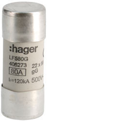 LF580g - Fuse 22x58 GG 80A 500V HAGER EAN: 3250614062735