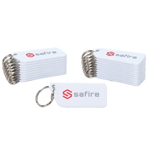 Llavero TAG de proximidad numerado - ID por radiofrecuencia - MF pasivo | Resina epoxi brillante - Alta frecuencia 13.56 MHz - 56 (An) x 28 (Al) mm | Pack de 50 unidades