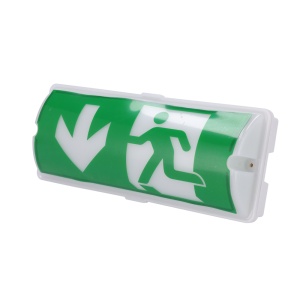 Luz LED de saída de emergência - Resistente ao fogo - Bateria com autonomia de 3h de funcionamento - Classificação de resistência às intempéries P65