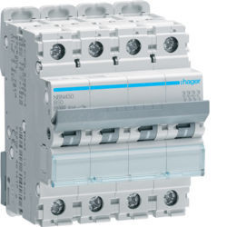 NBN450 - 4p 50a B circuit breaker 10/15ka 4m Hager Ean: 3250614614224