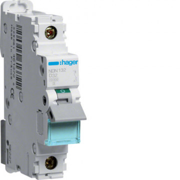 NDN132 - Breaker 1p 32A D 10/15ka 1m Hager EAN: 3250614611490
