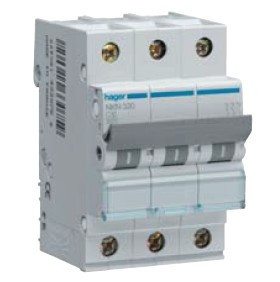 NKN302 - Breaker 3P 2A C 10/15KA 3M HAGER EAN: 3250614629587