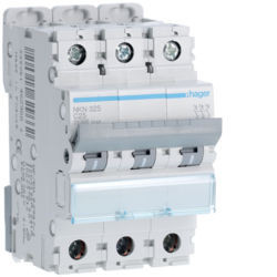 NKN325 - Interruttore automatico 3P 25A C 10/15kA 3M HAGER EAN:3250614629662