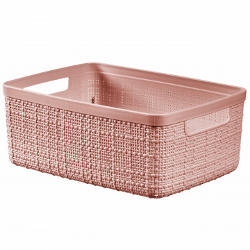 Panier de jute rectangulaire s 5L rose