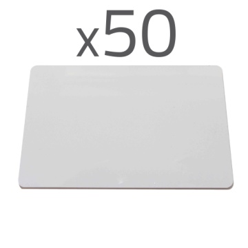 Proximity-Karte - Funkfrequenz-ID | 1K-Speicher – Passives MF-Format | CR80 – Hochfrequenz 13,56 MHz – geeignet für Kartendrucker – Packung mit 50 Karten