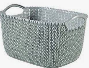 Rechteckiger gestrickter Korb l ~ 19L Nebel