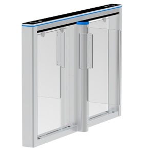 REPARTIQUET BIDIDRECTIONNELLE DOUBLE ACCÈS - Porte de barrière acrylique pliable - Planification, alarmes et modes d'ouverture - Étape 900 mm Dimensions de l'étape | 5 000 000 cycles - fabriqués avec un alliage d'aluminium - compatible avec les systèmes tiers