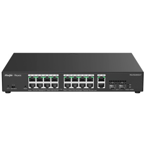 Reyee gérable Cloud PoE Switch - 16 PoE 802.3af / AT + 2 SFP + 2 UpLink RJ45 - 18 RJ45 10/00 / 1000Mbps + 2 SFP 10/100/1000 - 30W Per a 802.3af / at / maximum 250W - Vlan / Book / Loop Détection de la Chambre limite de maison
