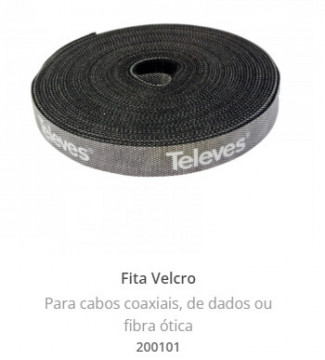 Ruban Velcro pour câbles de 8 m, largeur: 20 mm, noir (2 unités)