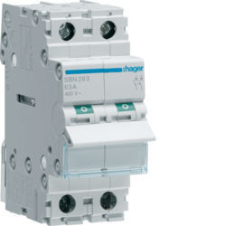 SBN263 - commutateur modulaire 2p 63a Hager Ean: 3250615510211