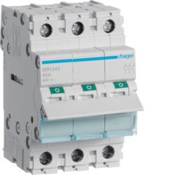 SBN340 - commutateur modulaire 3p 40a Hager Ean: 3250615510181
