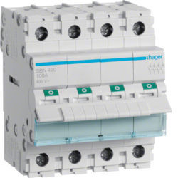 SBN490 - Modular Switch 4P 100A Hager EAN: 3250615510310