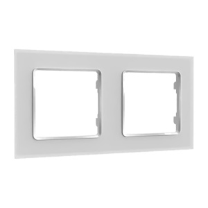 Shelly Wall Frame 2 - Moldura dupla para um visual elegante - Permite agrupar dois interruptores Shelly - Compatível com Wall Switch 1, 2 e 4 botões - Acabamento branco brilhante de alta qualidade - Design minimalista com bordas retas