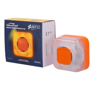 Sinalizador compatível com a plataforma DGT 3.0 - Luz de emergência 360º visível até 1km - Proteção IP54 - Ativação apenas com 1 botão - Base magnética com elevada aderência - 4 pilhas AAsubstituíveis sem ferramentas