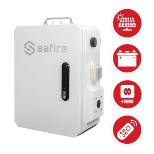 Smartbox metálica IP66 Dual Solar e 220V AC - Fechadura eletrónica com Bluetooth - Bateria de chumbo 12V DC compatível - Controlo remoto através de software - Switch PoE 30W por saída - 3 Saídas de 12VDC 3 amperes por saída