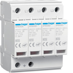 SPB408D - limite. sur. 4P TNS / TT 8 KA HAGER EAN: 3250615515551
