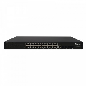 Switch Ethernet L2+: 24x Gb Ethernet + 4x SFP (1 Gbps)