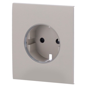 Tampa central para ficha de base tipo F - Compatível com AJ-OUTLETCORE-BASIC - Proteção contra poeiras, salpicos, objetos - Sem controlo do consumo - Sem controlo remoto - Cor de azeitona