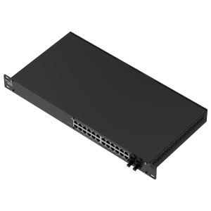 Teltonika SWM280 L2+ Managed Industrial Switch - 24 Portas Gigabit RJ45 com 12 saídas PoE+ - 4 Ranhuras SFP dedicadas para fibra ótica - Potência PoE+ de 30W por porta / Total 300W - Protocolos industriais: Profinet e EtherNet/IP - Sistema SwmOS Linux e 2