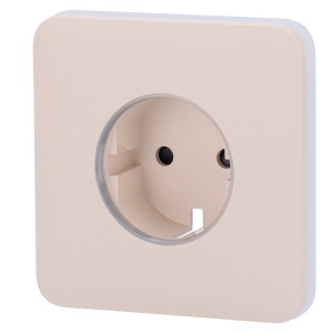 Type F Base Top - compatible with AJ -Outletcore -Basic - Protection against dust, splashes, objects - no consumption control - no remote control - Ivory color