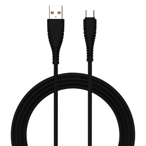 Veger – USB2.0-Kabel – USB-A auf USB-C – Metallgehäuse, geflochtenes Nylon – Länge 1,2 m – Farbe Schwarz
