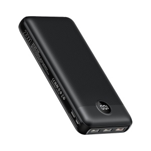 VEGER Power Bank com ecrã LCD - Capacidade 20000mAh - 2x Entradas USB-C - Saídas 2x USB-C e 1x USB-A - Carregamento rápido PD 22.5W - 3 dispositivos em simultâneo