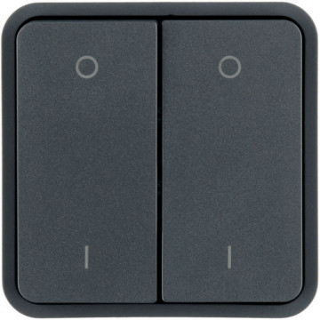 WNT964 - Tecla 2x cubyko KNX, 0 e 1, cinza HAGER EAN:3250617178846