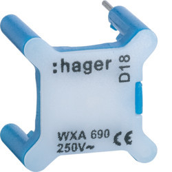 WXA690 - lampe de galerie pour l'interruption. 250V, Blue Hager Ean: 3250617190534