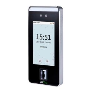 Zugangs- und Anwesenheitskontrolle – Gesichtserkennung, Handfläche, Fingerabdruck, EM-Karte und PIN – 6.000 Gesichter | 200.000 Datensätze – 5-Zoll-TFT-Touchscreen-Schnittstelle, TCP/IP, WLAN, RS485 und Wiegand – Soft. Anwesenheit: ZKBioTime 8 und GoTime Cloud – Soft. Zugriffe: ZKB