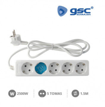 000000004 - 8436021940049Base múltiple 5T (3x1,0mm) 1,5M Blanco