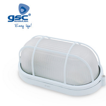 000700782 - 8436021947826Candeeiro de parede oval com grelha E27 Max.60W Branco