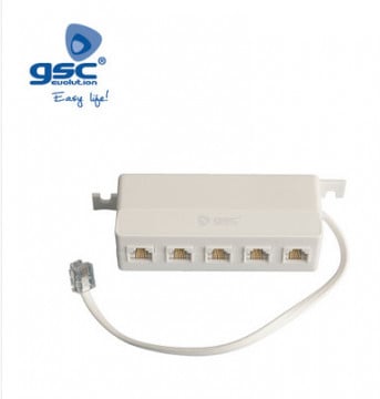 002600960 - 8436021949608Adaptador teléfono 5 salidas 6P/4C RJ11 Blanco