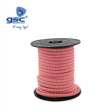 003902988 - 8433373029880Textilkabel 10M (2x0,75mm) Weiß/Rot