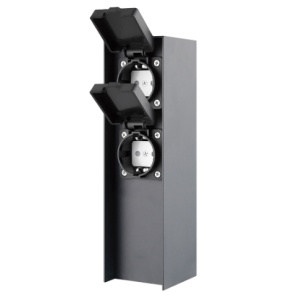 100020002 - Gartensteckdosensäule mit Abdeckungen 2T IP44