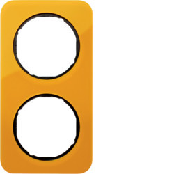 10122334 - R.1 - marco x2, Acrílico naranja/negro HAGER Ean:4011334400042