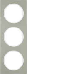 10132214 - R.3 - marco x3, Inoxidable/blanco HAGER Ean:4011334393207
