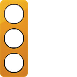 10132334 - R.1 - marco x3, Acrílico naranja/negro HAGER Ean:4011334400066