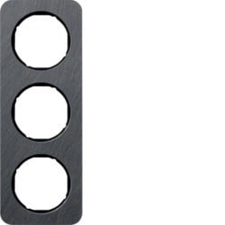 10132384 - R.1 - marco x3, Pizarra/negro HAGER Ean:4011334412816